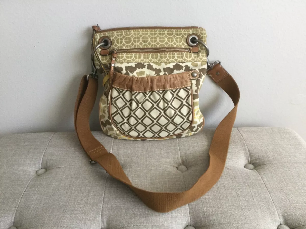 Fossil Multicolor Canvas Leather Trim Crossbody Shoulder Bag | eBay