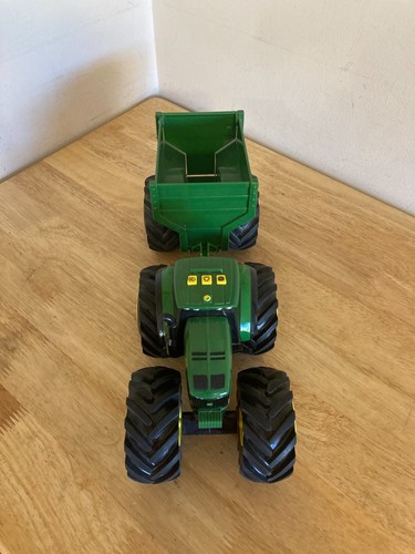John Deere TOMY Monster Treads Tractor & Trailer Sounds & Lights Works SEE VIDEO - Picture 3 of 15