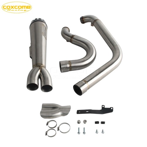 2-Into-1 Full Exhaust System For Harley Dyna 06-17 LowRider FXDF FXDB FXDWG FXDC - Picture 2 of 9