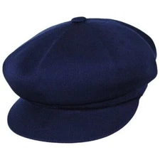 Kangol Tropic Spitfire 792179367403 NEW Men's Hat NAVY BLUE Top Button MEDIUM