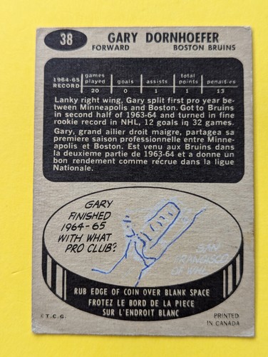 1965-66 Topps Hockey Cards NHL U - Pick Complete Your Set - Picture 57 of 205