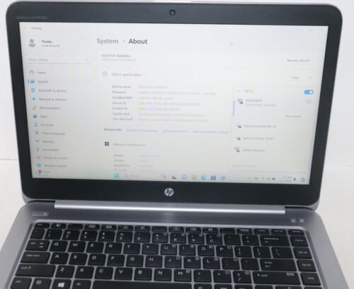 HP EliteBook Folio 1040 G3|Intel core i7@2.60 GHz|8GB RAM|256GB SSD|WIN 11 PROF| - Picture 9 of 14