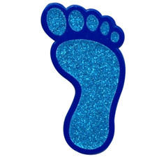 ReadyGolf: Glitter Ball Marker & Hat Clip - Foot Print (Blue)