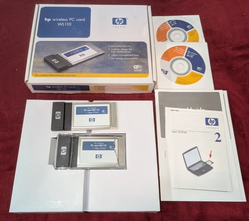 2x Vintage HP WL110 PCMCIA Wireless PC Card 11 Mbps Compaq 191827-002 NC5040