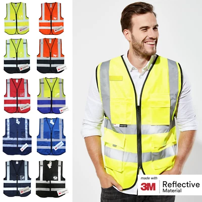 Salzmann Warnweste mit Reißverschluss & Taschen - Mit 3M Material
