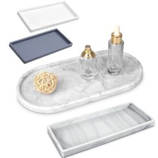 Bathroom Vanity Tray Counter Tray Sink Storage Plate Flexible Silicone Soap Tray