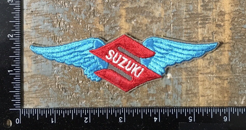 Vintage 1970s SUZUKI Motorcycles Wings Shield Embroidered Patch