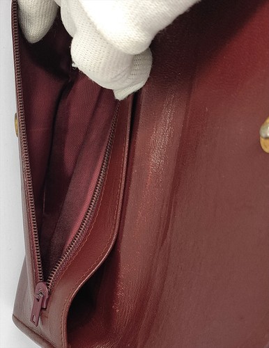 Must De Cartier Leather Bi-fold Envelope Wallet Bordeaux (1001-1) - Picture 13 of 22