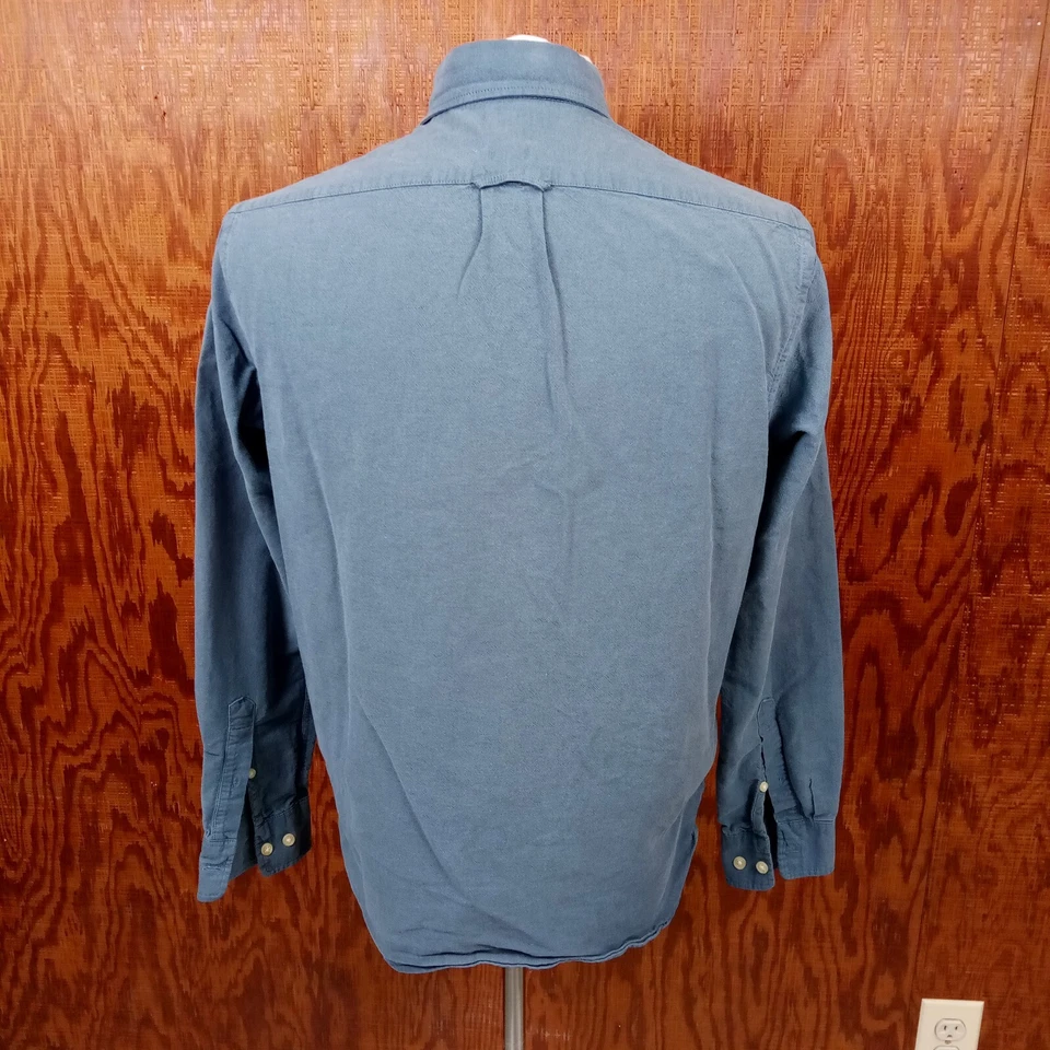 H&M L.O.G.G. Camisa Regular Fit Manga Larga Con Botones Azul Talla S Pequeña Foto 3 de 4