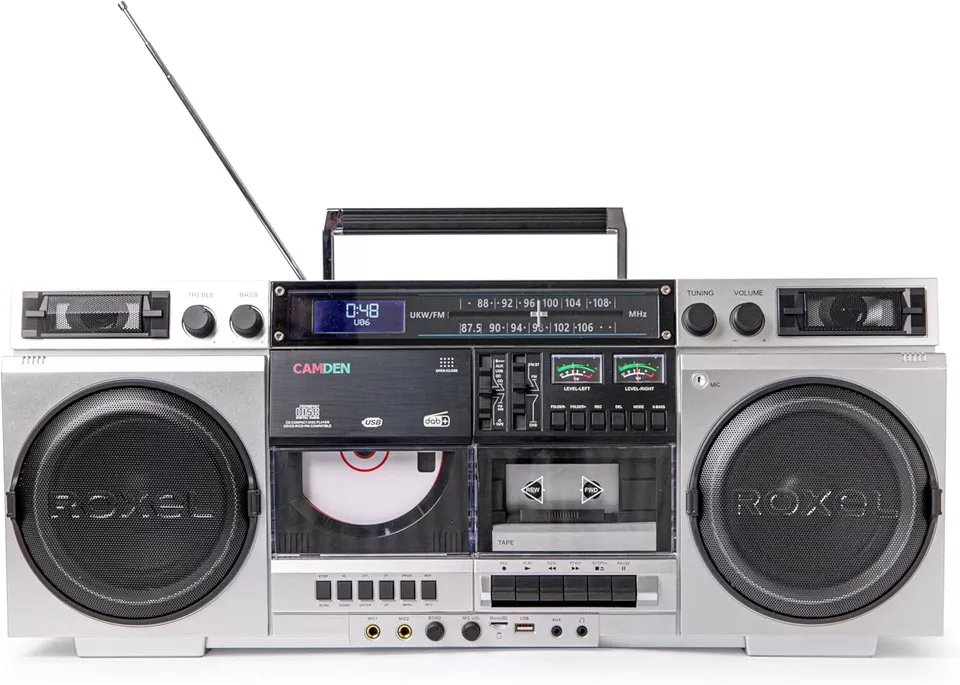 Roxel Camden Retro Cassette CD Player Boombox with DAB/FM Radio, Portable - Image 2 of 4