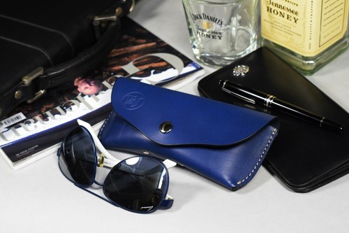 FUNDA GAFAS ROJO MARRÓN NARANJA AZUL VERDE NEGRO ESTILO RAY BAN CUERO AUTÉNTICO HECHO A MANO - Imagen 22 de 99