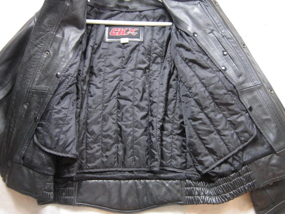 CKX Sports ~Black Leather ~Removeable Insulated ~Vented ~Motorcycle Jacket XL - Image 3 of 4