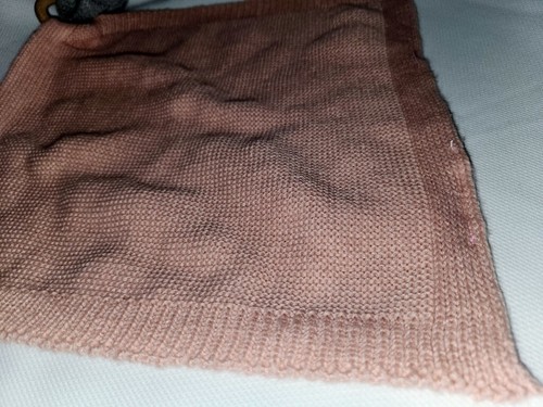 Modern Baby Pink Elephant Rattle Teething toy Lovey Security Blanket Peach Knit - Picture 3 of 9