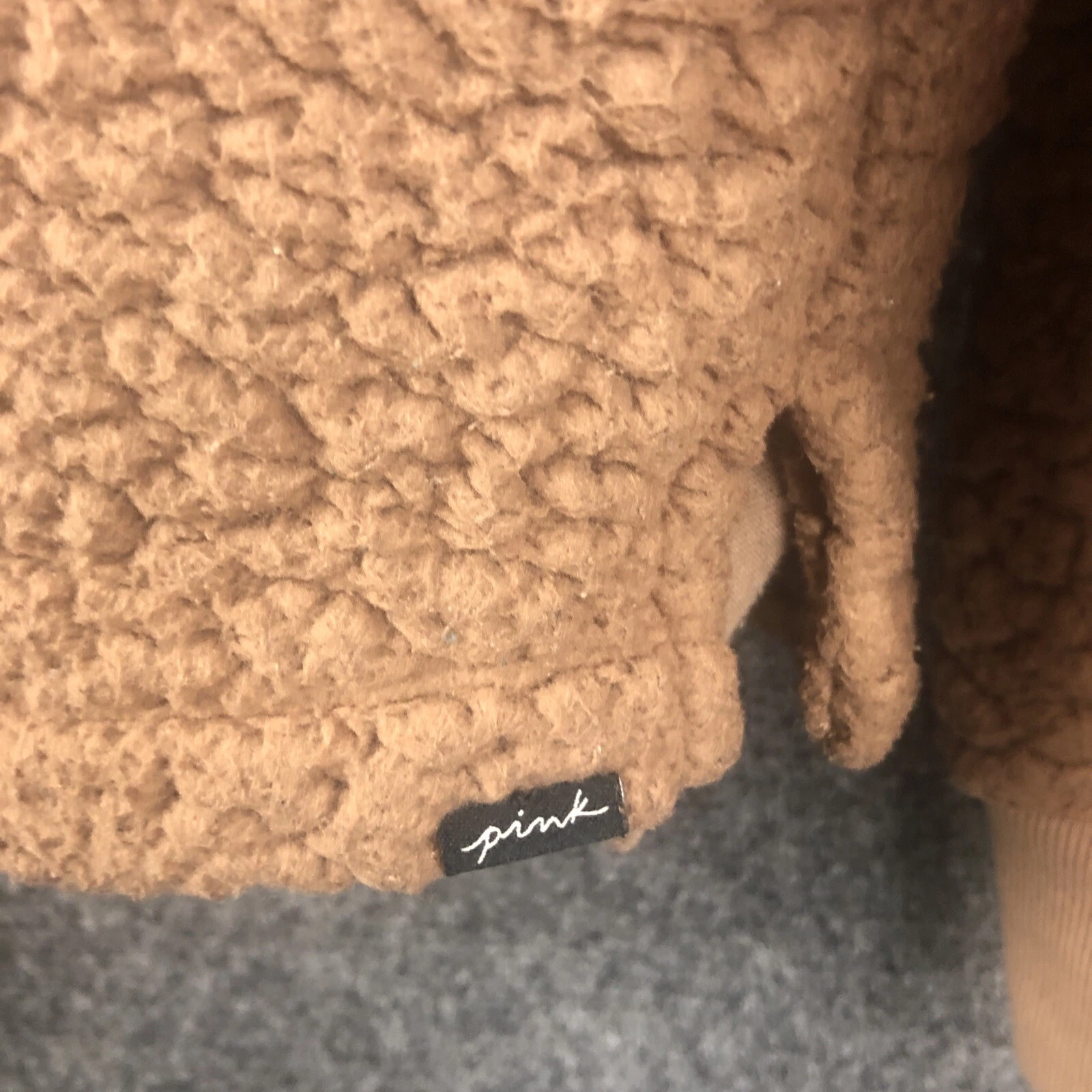 UNDERCOVER Felpa peluche VS ROSA mezza zip teddy donna taglia extra small marrone felpa con cappuccio XS