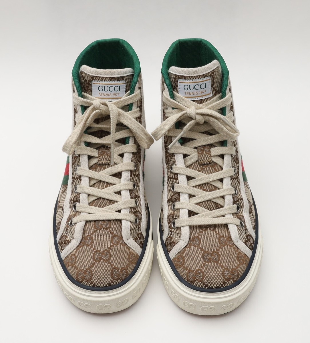 VIP SALE!!Gucciグッチ♪TENNIS 1977 Gucci Tennis 1977 GG High Top Womens Sneakers Size 38/ US 8