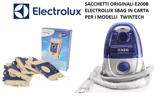 SACCHETTI ASPIRAPOLVERE AEG ELECTROLUX ORIGINALI IN CARTA SBAG E200B  TWINTECH | eBay