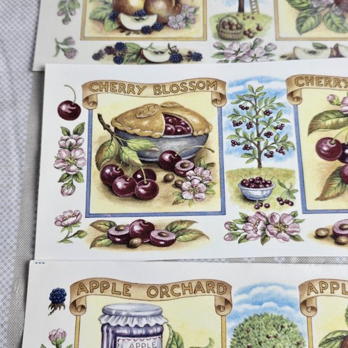 Lote #154 calcomanías vintage transferencias toboganes de agua cerámica artesanía ENVOLTURAS FLORALES DE FRUTAS - Imagen 7 de 9