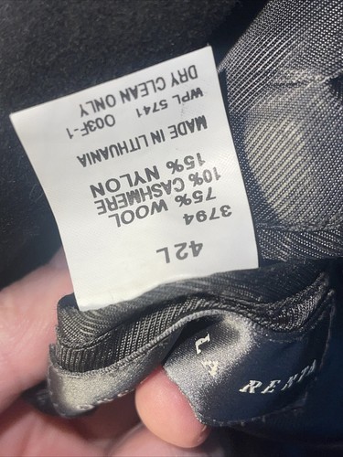 Blazer/Chaqueta Abrigo Deportivo Oscar De La Renta Para Hombres Negro Lana CACHEMIRA Talla 42 L - Imagen 4 de 6