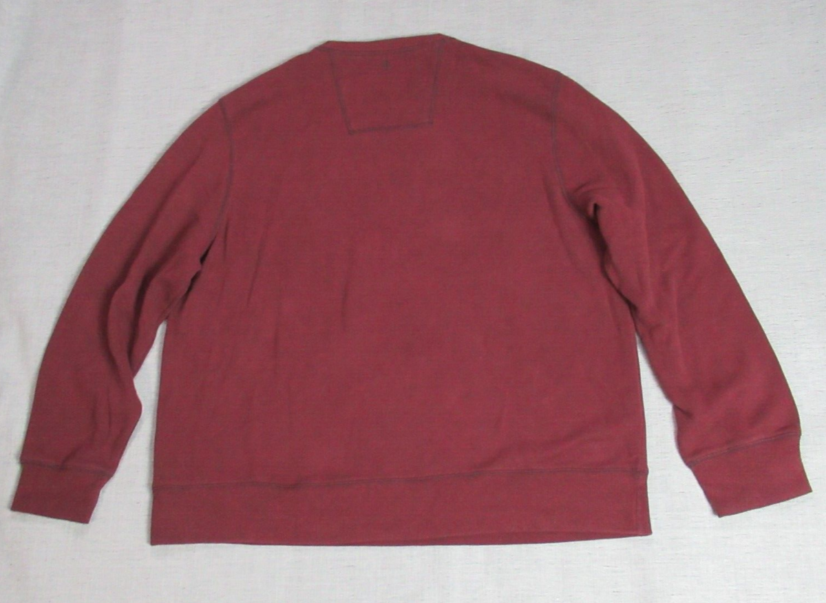 GH Bass Sweatshirt Mens Size 2XL Burgundy Crew Neck Fleece