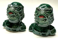K. Francis Creature From the Black Lagoon Solid Green Salt & Pepper Shakers RARE