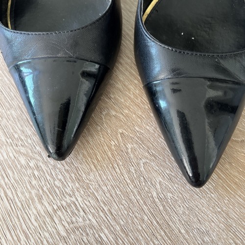 Lauren Ralph Lauren Black Slingback Heels Women’s 9B Patent Pointed Toe - Picture 3 of 12