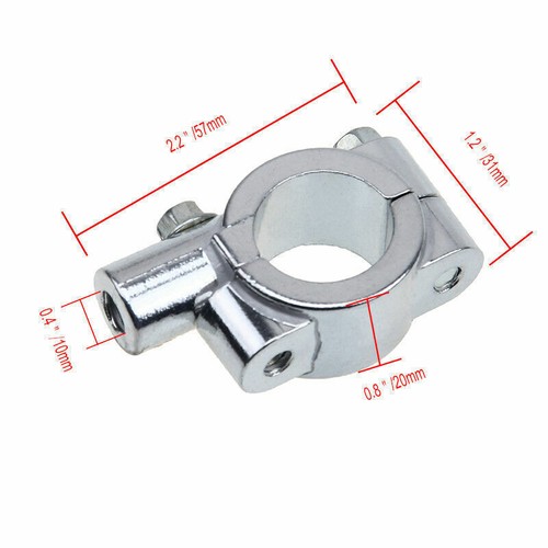 7/8" /22mm Motorcycle Handle Bar Handlebar Mirror Adaptor Clamp On Mount Bracket - Picture 6 of 10