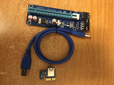 PCI-E Riser Card PCIe 1x to 16x GPU Data Cable for Bitcoin Mining US