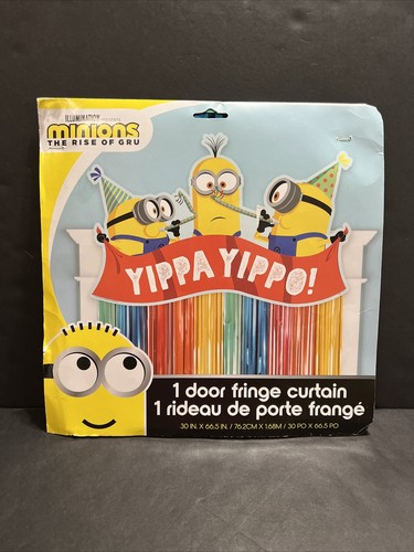 Cortina con flecos de puerta Minions The Rise of Gru ¡Yips Yippo! Decoración de cumpleaños - Imagen 2 de 7
