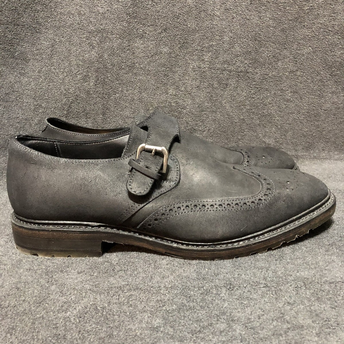 Allen Edmonds Joseph Abboud Men\'s Shoes Black Leather Wingtip Single Monk Strap Allen Edmonds Dress Men main image 3