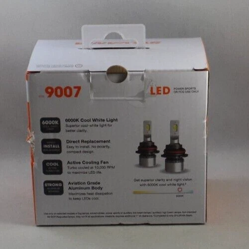 SYLVANIA 9007 LED POWER SPORTS/Fog Bright White LED Light Headlight, 2 Bulbs - Image 2 of 2
