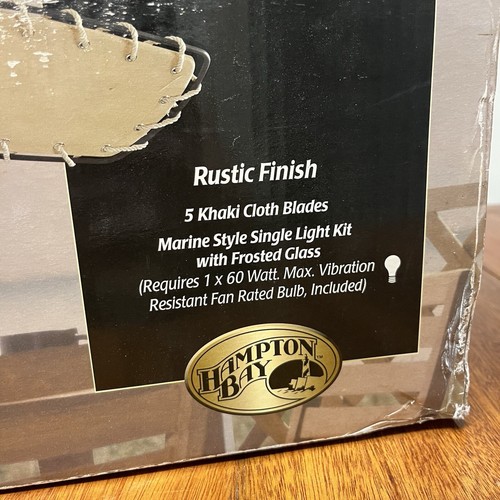 NEW Old Stock Hampton Bay Sailwind 52" Ceiling Fan Indoor Outdoor Rustic Finish - Picture 3 of 12