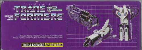 THE TRANSFORMERS: ASTROTRAIN Evil Decepticon; 2019 reissue in G1 packaging MISB - Picture 3 of 6