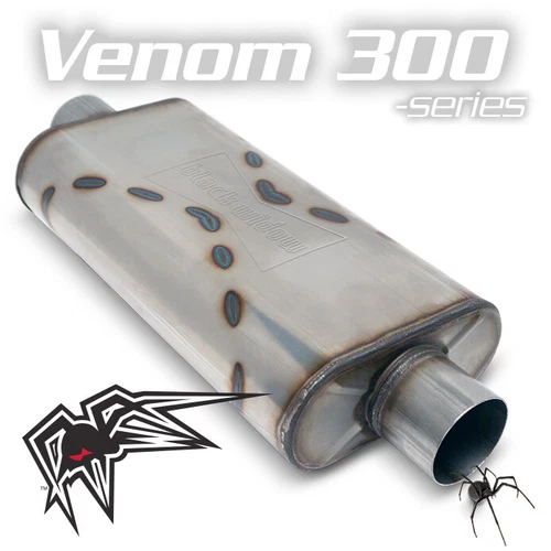 Black Widow Venom 300 Exhaust Muffler- Center / Center - 3" In and Outs