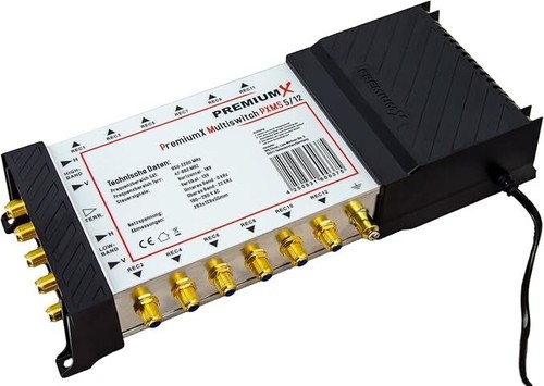 PremiumX PXMS Multiswitch 5/12 Distributeur de signaux satellitaires HDTV FullHD - Imagen 2 de 6