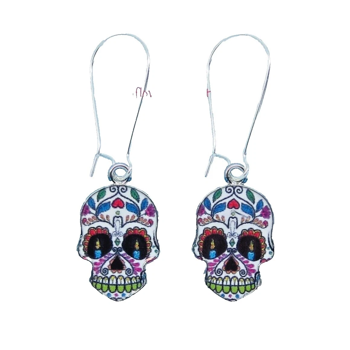 Esqueletos y calaveras Chapado en Plata Pendientes de Moda