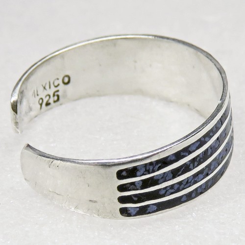 Anillo con banda de plata esterlina piedra mosaico dedo del pie - Imagen 6 de 9