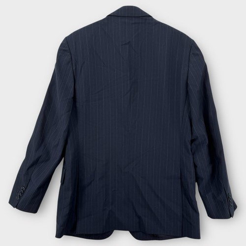Salvatore Ferragamo Coat Mens US 40R 50 EU Blue Pin Striped Jacket Business - Picture 2 of 10