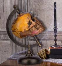 Haunted Living 14" Skull Globe Gothic Haunted Mansion Halloween Decoration New