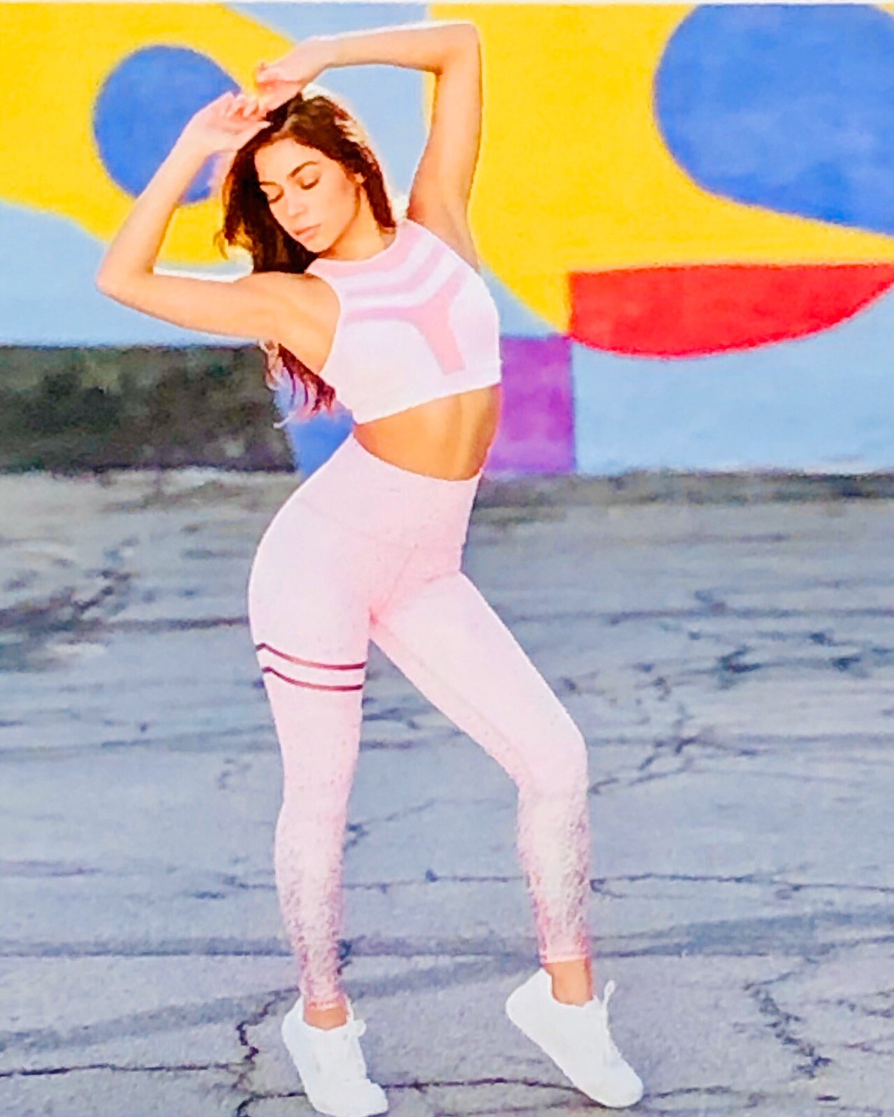leggings, pink and gold ,size Small Yoga Leggings,-image