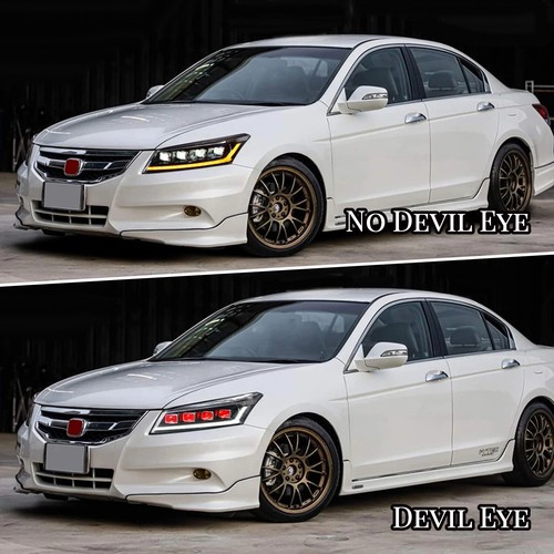 LED Headlights For Honda Accord 2008-2012 DRL Start up Animation 4 Lens 2pcs - Picture 8 of 14