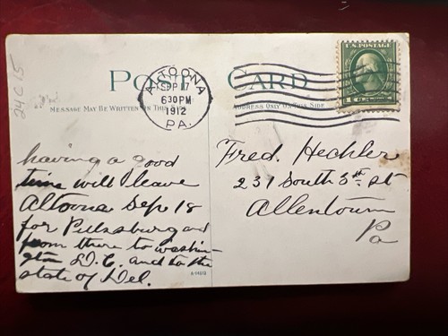 c1912 Jaffa House, Altoona, PA Vintage Postcard - Picture 2 of 2
