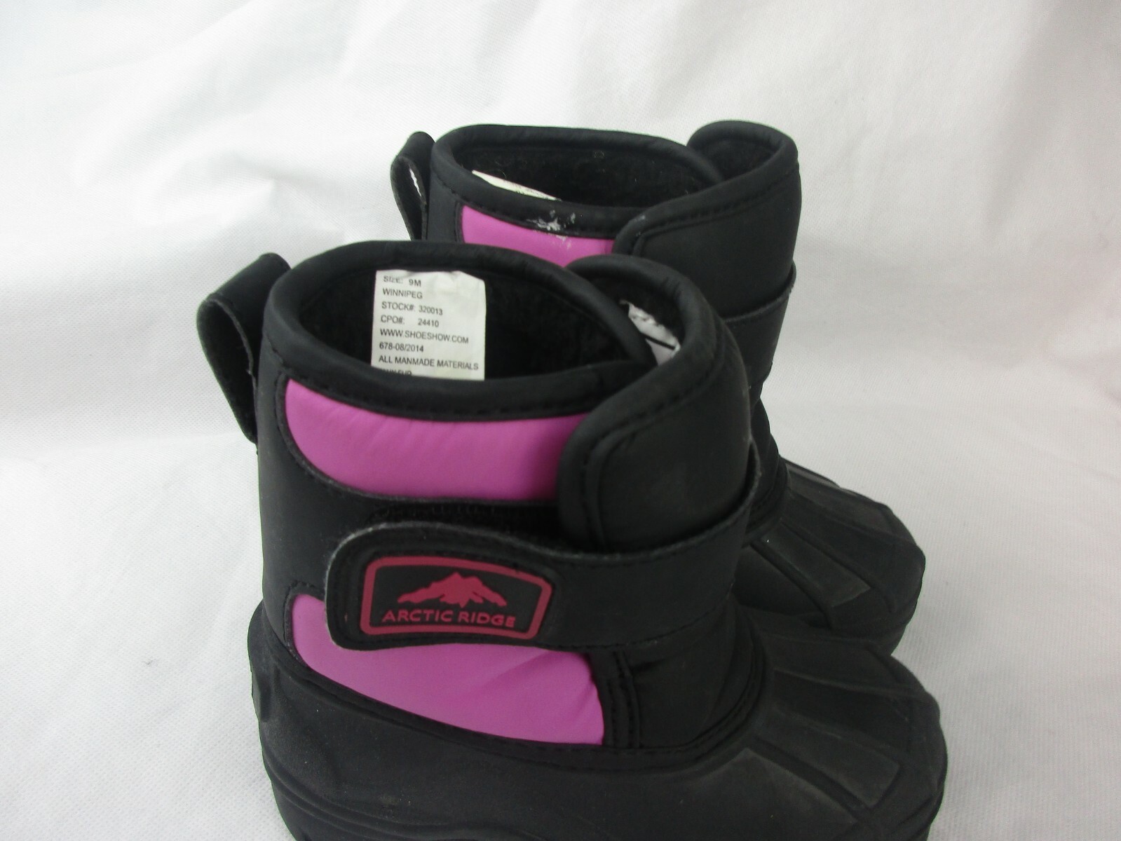 Arctic Ridge Children Girls size 9 Black Pink Snow Boots Waterproof