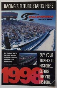 1998 CALIFORNIA SPEEDWAY ADVERTISING CARD