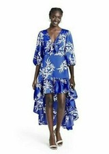 ALEXIS for Target Floral Tie-Front High-Low Dress Size M MEDIUM Blue NWT