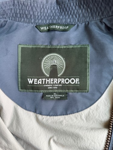 Vintage XL Weatherproof Mens Full Zip Lined Bomber Jacket Gray Snap Pockets Coat - Picture 5 of 11
