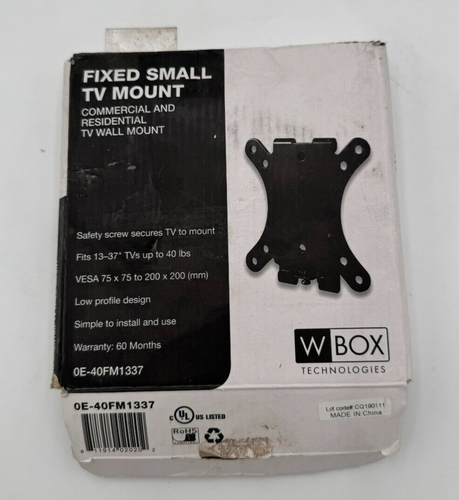 *WBox Technologies 0E-40FM1337 13" - 40" Fixed TV Mount, NEW Damaged Box - Picture 2 of 3
