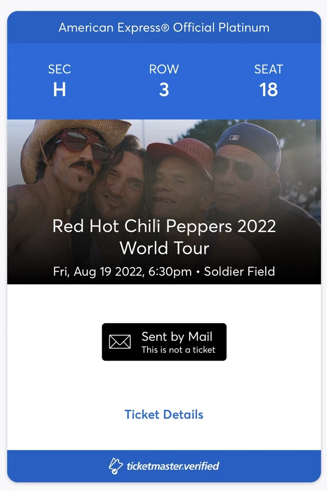 4 Tickets - Red Hot Chili Peppers (Chicago 8/19/22). Section H Row 3. - Image 2 of 4
