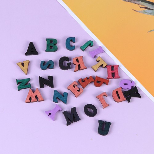 200 Pcs Retro Letter Buttons Child Preschool Wooden Embellishments