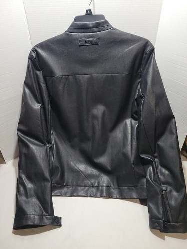 CALVIN KLEIN-FAUX LEATHER -BIKER JACKET-BLACK-SZ L-NWT - Picture 12 of 24