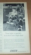 1964 print ad -Cosco baby high chair family dog mother Hamilton Columbus Indiana
